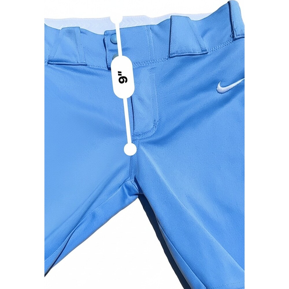 Nike Team Softball Pants Women Large Baby Blue 3/4 Cropped Capri 100% Polyester - Picture 13 of 13